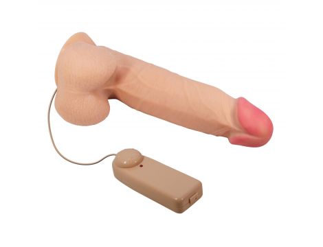 Wibrator realistyczny Baile Sliding Skin 8,5'' flesh z przyssawką - 4