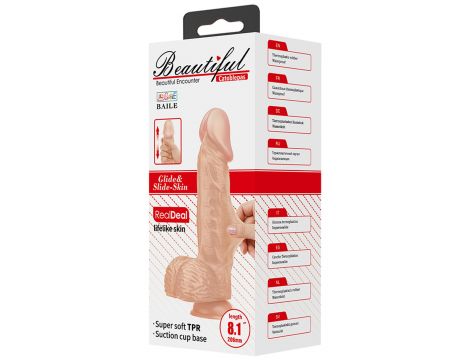 Dildo realistyczne TPR Baile Beautiful Catoblepas 8.1" - 10