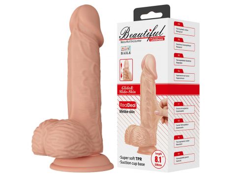 Dildo realistyczne TPR Baile Beautiful Catoblepas 8.1" - 8