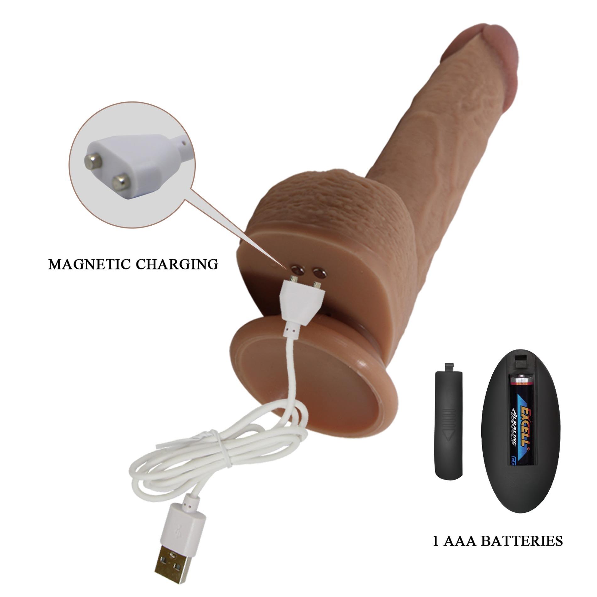 Pretty Love - Tommy 8,9'' Light Brown, 3 Vibration Functions 3 Thrusting