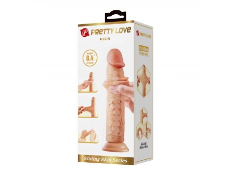 Dildo realistyczne Pretty Love Keon TPR giętkie 21 cm z przyssawką - 10