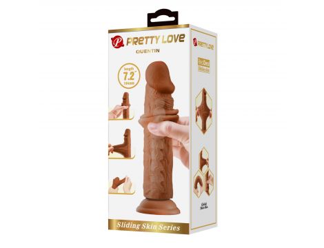Dildo realistyczne z przesuwającą się skórą Pretty Love Quentin 18 cm - 9