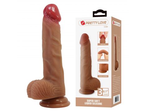 Dildo realistyczne Pretty Love Lisle super miękkie silikonowe 21 cm