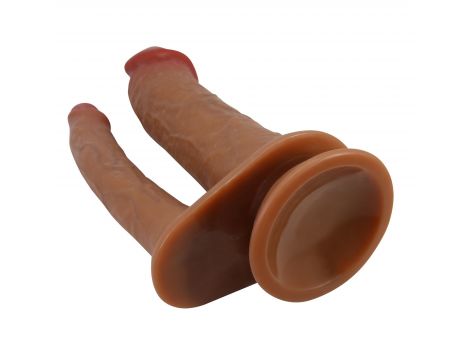 Podwójne dildo realistyczne Pretty Love Goran TPE wodoodporne cieliste - 7