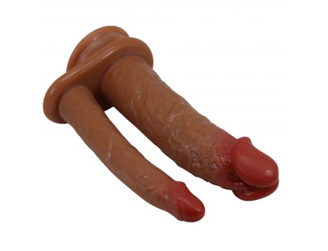 Podwójne dildo realistyczne Pretty Love Goran TPE wodoodporne cieliste - 6