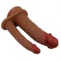 Podwójne dildo realistyczne Pretty Love Goran TPE wodoodporne cieliste - 7