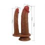 Podwójne dildo realistyczne Pretty Love Goran TPE wodoodporne cieliste - 5