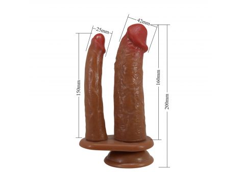 Podwójne dildo wibrujące Pretty Love Hulbert cieliste 18 cm - 7
