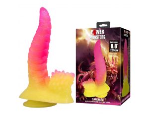 Dildo silikonowe żłobione Power Monsters Flamebeast 22,5 cm
