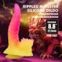 Dildo silikonowe żłobione Power Monsters Flamebeast 22,5 cm - 8