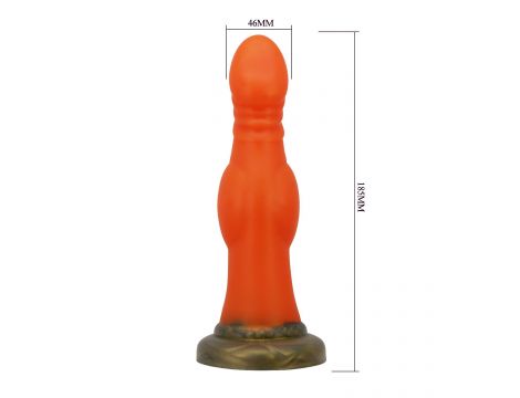 Dildo silikonowe żłobione Power Monsters 18,5 cm z przyssawką - 7