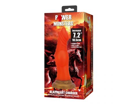 Dildo silikonowe żłobione Power Monsters 18,5 cm z przyssawką - 6