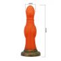 Dildo silikonowe żłobione Power Monsters 18,5 cm z przyssawką - 8