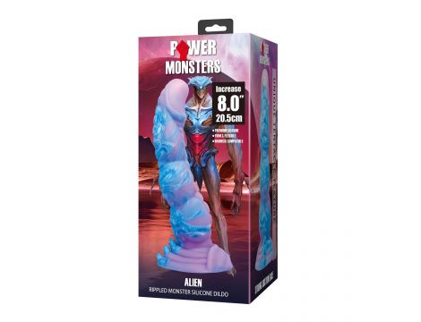 Dildo silikonowe pofalowane Power Monsters Alien 20.5 cm - 8