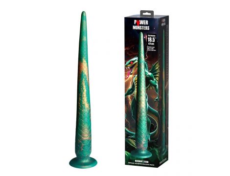 Dildo silikonowe Power Monsters Verdant Titan szmaragdowe 47 cm - 5