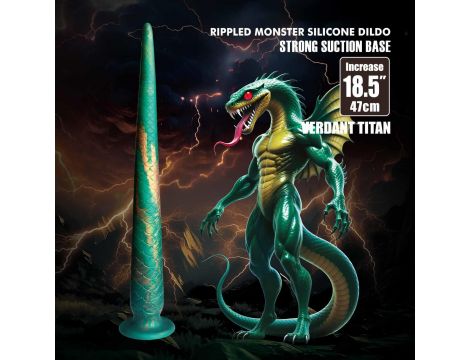 Dildo silikonowe Power Monsters Verdant Titan szmaragdowe 47 cm - 2