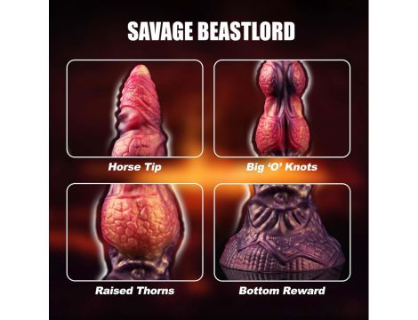 Dildo silikonowe pofalowane Savage Beastlord 24 cm Power Monsters - 3