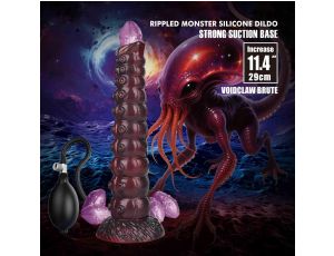 Dildo silikonowe pofalowane Power Monsters Voidclaw Brute 29 cm fioletowe
