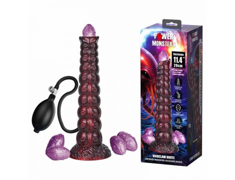 Dildo silikonowe pofalowane Power Monsters Voidclaw Brute 29 cm fioletowe - 3