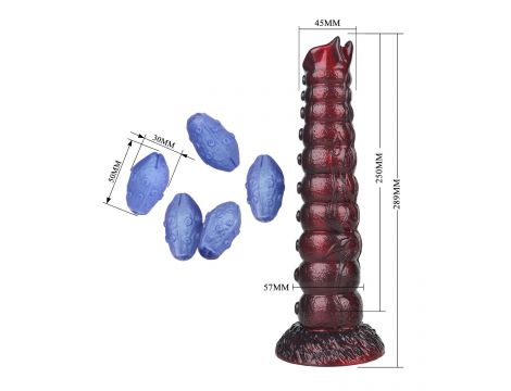 Dildo silikonowe pofalowane Power Monsters Voidclaw Brute 29 cm fioletowe - 5