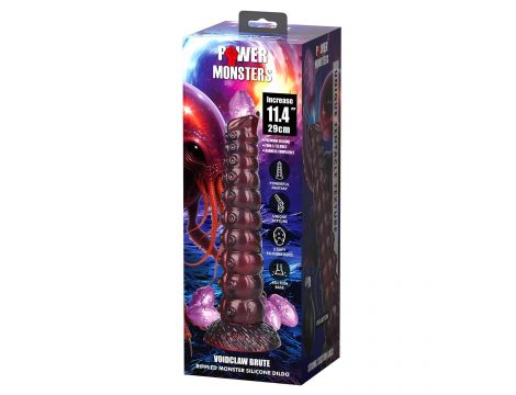 Dildo silikonowe pofalowane Power Monsters Voidclaw Brute 29 cm fioletowe - 9