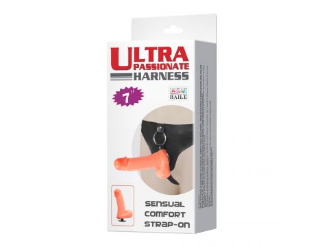 Dildo z uprzężą Baile Ultra Passionate Harness 7 cali TPR - 6