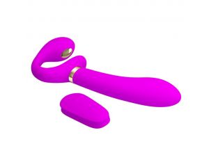 Strap on wibrujący Pretty Love Thunderbird fioletowy USB