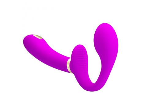 Strap on wibrujący Pretty Love Thunderbird fioletowy USB - 2