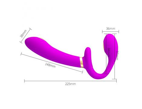 Strap on wibrujący Pretty Love Thunderbird fioletowy USB - 8
