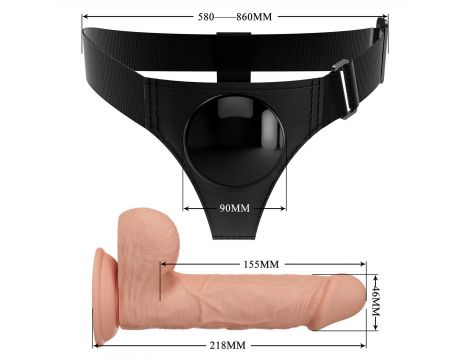 Uprząż strap-on majtkowa Pretty Love Jerry z dildo cielistym 19 cm - 7