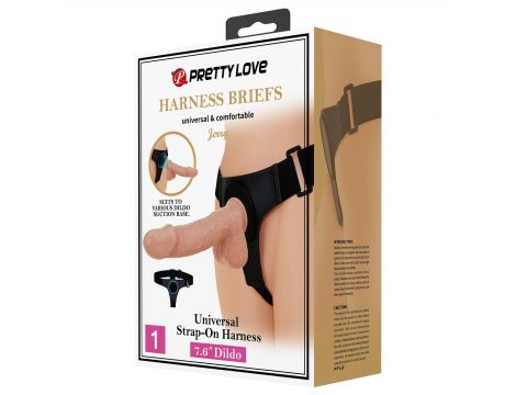 Uprząż strap-on majtkowa Pretty Love Jerry z dildo cielistym 19 cm - 10