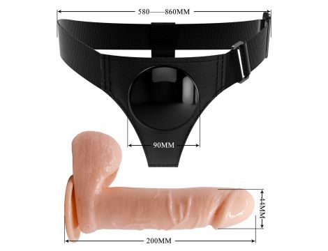 PRETTY LOVE - HARNESS BRIEFS- Tom, Universal Strap-On, 7.4'' Dildo - 10
