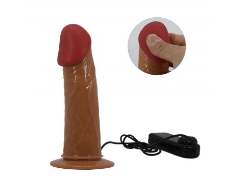 PRETTY LOVE - HARNESS BRIEFS Starks Universal Strap-On Harness 6,9'' Vibration Dildo Light Brown - 12