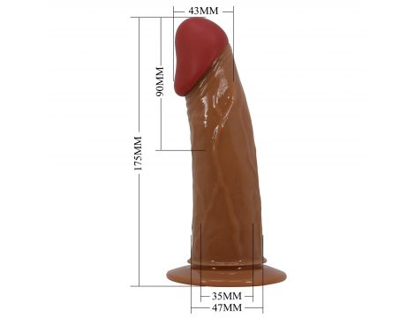 PRETTY LOVE - HARNESS BRIEFS Starks Universal Strap-On Harness 6,9'' Vibration Dildo Light Brown - 9