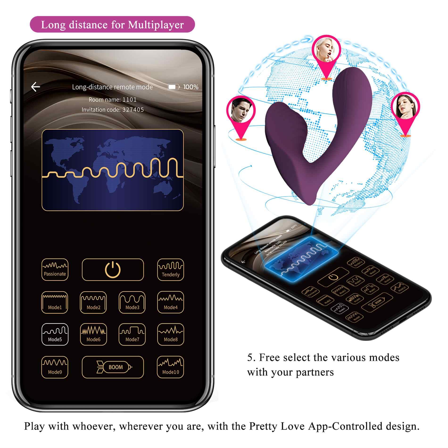 Franz, 10 Vibration Functions Mobile App Remote Control