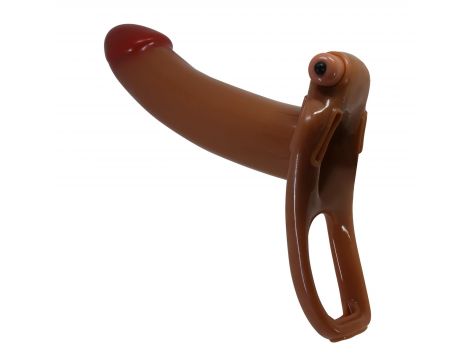 Uprząż z realistycznym pustym wibrującym dildem Pretty Love Bradden 17 cm - 3