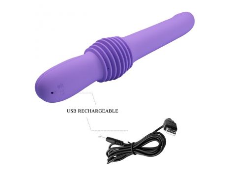Wibrator analny z pchnięciem Pretty Love Pazuzu fioletowy USB - 5