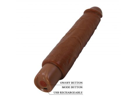 Realistyczny wibrator dildo Pretty Love Soren brązowy USB - 8