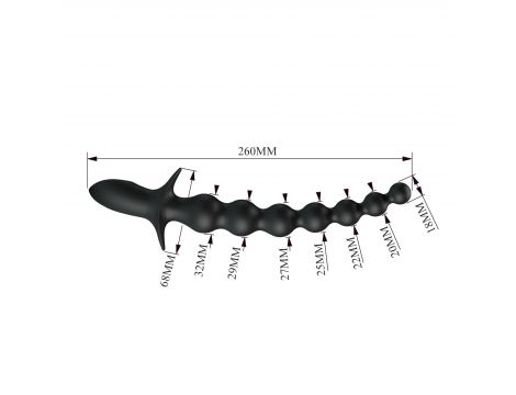Pręt analny wibrujący Pretty Love Dedron czarny 25 cm USB - 6
