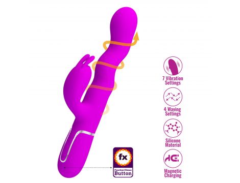 Wibrator króliczek falujący Pretty Love Laursen fioletowy USB - 3
