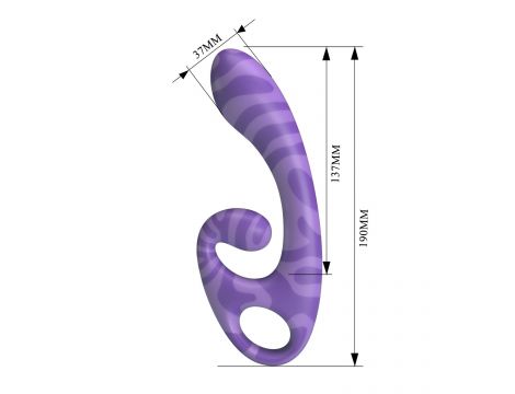 Dwustronny stymulator łechtaczki Pretty Love Sumner fioletowy silikonowy - 9