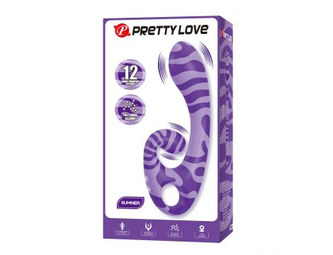 Dwustronny stymulator łechtaczki Pretty Love Sumner fioletowy silikonowy - 7