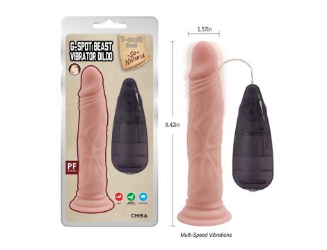 G-spot Beast Vibrator Dildo-Flesh - 5