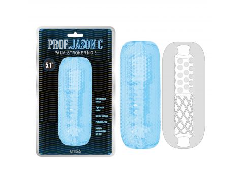 Masturbator dłoniowy z wypustkami Prof.Jason C No.3 niebieski 12,5 cm - 6