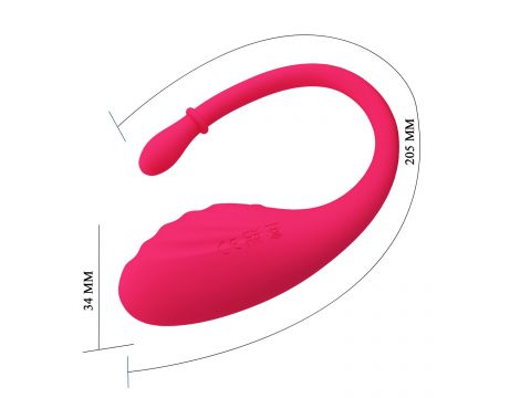 Jajko wibrujące z aplikacją Undine Romance silikonowe USB 20,5 cm - 7