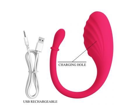 Jajko wibrujące z aplikacją Undine Romance silikonowe USB 20,5 cm - 8