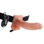 FETISH FANTASY SERIES 7 INCH VIBRATING HOLLOW STRAP-ON WITH BALLS LIGHT - 4