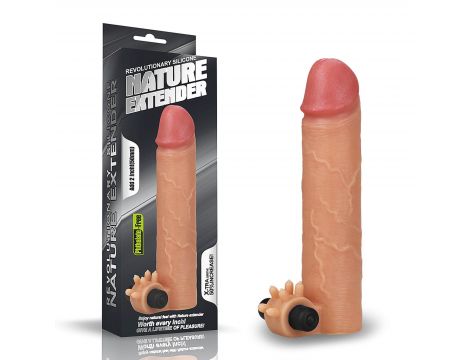 Wibrująca silikonowa przedłużka na penisa Lovetoy 5 cm - 2