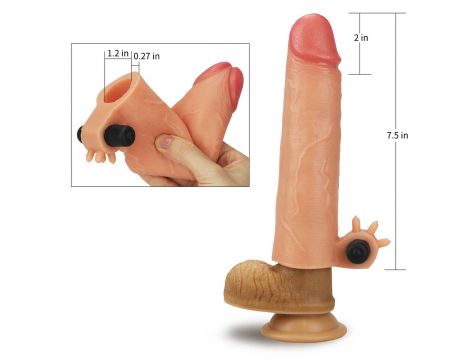 Wibrująca silikonowa przedłużka na penisa Lovetoy 5 cm