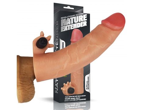 Wibrująca silikonowa przedłużka na penisa Lovetoy 5 cm - 6